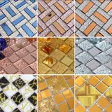 Стеклянная современная самоклеющаяся мозаика на стену, зеркальный эффект