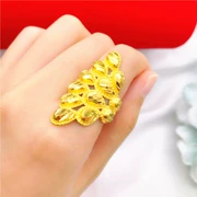 Nhẫn vàng mô phỏng bằng vàng cát nữ mở trong một thời gian dài không phai lớn vòng đuôi phượng lớn phóng đại ngón trỏ nhẫn đồng xu euro trang sức - Nhẫn
