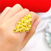 Nhẫn vàng mô phỏng bằng vàng cát nữ mở trong một thời gian dài không phai lớn vòng đuôi phượng lớn phóng đại ngón trỏ nhẫn đồng xu euro trang sức - Nhẫn nhẫn bạc pnj