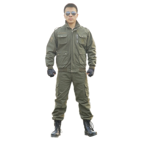 Хлопковые демисезонные джинсы с начесом, износостойкий комбинезон, защита от ожогов