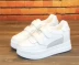Giày nữ Velcro mới mùa xuân 2019 lưới nhỏ màu trắng giày nữ phù hợp giảm béo bên trong giày lười học sinh tăng chiều cao Giày cắt thấp