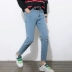 Mùa thu 2018 quần jeans nam lỗ quần jeans phiên bản Hàn Quốc của từ tự tu luyện bị hỏng nam gãy đầu gối