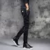 2020 Xuân-Hè Quần jean đen nam Quần mỏng hợp thời trang Hàn Quốc Quần dài nam Stretch Slim Quần dài nam - Quần làm việc