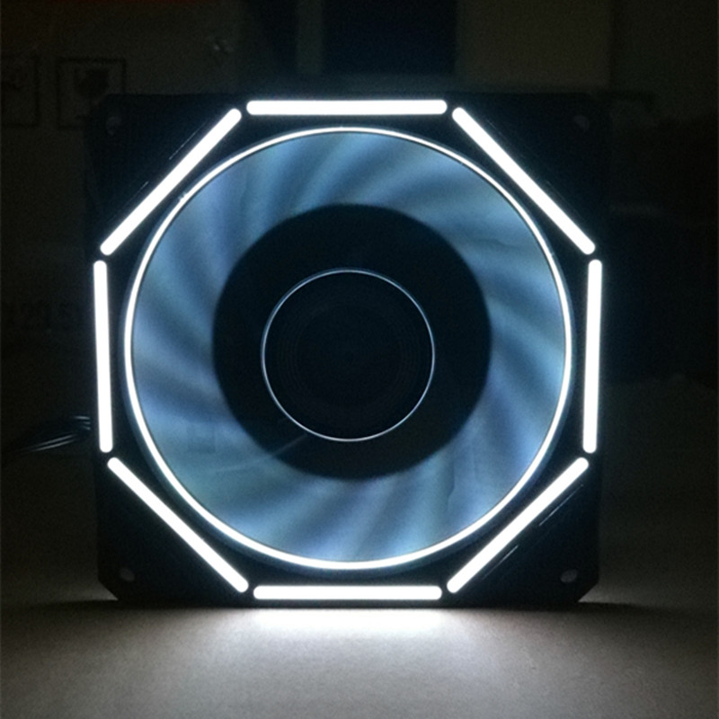 Linglong [white] 3P + big 4D interfaceChassis Fan 12cm Double aperture rgb water-cooling dissipate heat Silence led a main board AURA Divine light synchronization 5V / 12V