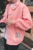 Mùa xuân và mùa thu mỏng áo khoác nam sinh viên Nhật Bản Hàn Quốc bf Harajuku lỏng màu hồng áo khoác xu hướng đẹp trai hoang dã áo sơ mi áo khoác denim Áo khoác
