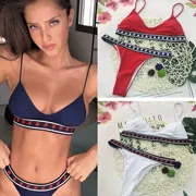 2018 mới AliExpress màu rắn bikini năm cánh sao băng ruy băng nữ áo tắm gợi cảm bikini bikini