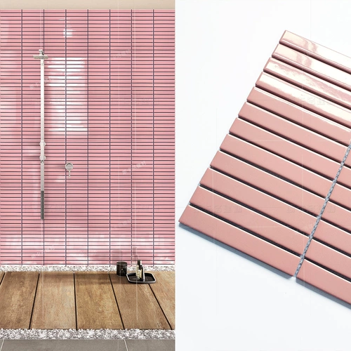 Розовая длинная полоса мозаика для девочки для ванной комнаты настенные плитки интернет -магазин магазин знаменитостей