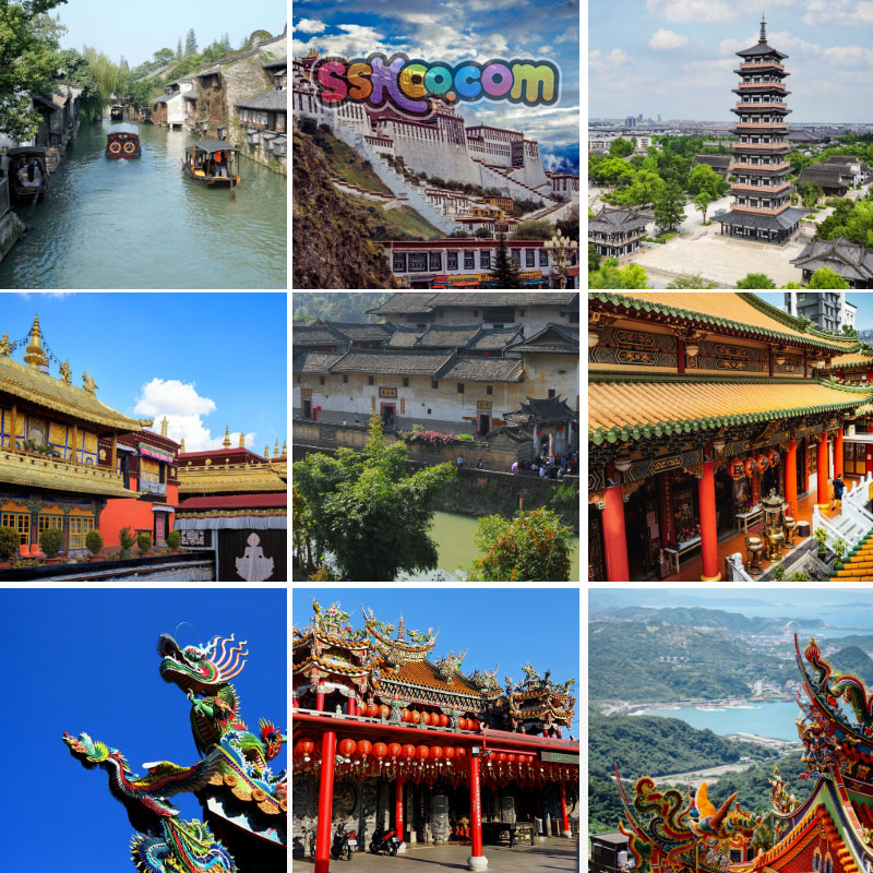 中国传统古典建筑寺庙亭台楼阁园林风代著名JPG图片插图摄影照片素材