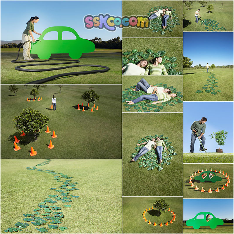 绿色概念草地场景高清JPG摄影照片4K壁纸背景图片插图设计素材