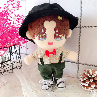 taobao agent Spot lattice conjoined gentleman installed 20 cm set 15cm doll cloth doll love bean doll doll cap