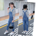 Quần áo trẻ em gái lớn Quần yếm denim trẻ em 2019 quần áo mùa xuân và mùa thu mới 9 bộ quần dài treo 10 - 15 tuổi - Quần jean quần áo trẻ em xuất khẩu Quần jean