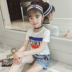 Cô gái denim bib mùa hè ăn mặc 2018 cô gái mới dây đeo quần short Hàn Quốc phiên bản của trẻ em lớn của nước ngoài không khí lỏng phần mỏng Quần jean