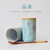 Trung Quốc phong cách gốm cốc hoa sen cốc cốc sáng tạo tùy chỉnh cốc với nắp muỗng trà văn phòng cốc cốc - Tách Tách