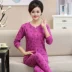 Đặc biệt hàng ngày trung niên đồ lót nhiệt đặt nữ bông cardigan mùa thu quần áo dài quần cũ bông áo len quần cuộc đối đầu bộ đồ mặc nhà Phù hợp với nóng lên