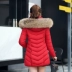 Chống mùa bông quần áo nữ 2018 phần dài bông áo lông thú lớn cổ áo dày áo Hàn Quốc phiên bản của mỏng mỏng xuống bông áo khoác thủy triều áo phao dáng dài đẹp nhất Bông