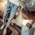 Chín điểm jeans nam mỏng chân quần mùa xuân và mùa hè Hàn Quốc phiên bản của xu hướng của sinh viên retro đàn hồi chùm feet quần quần áo nam Cao bồi