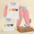 Đồ lót cotton cho bé cao eo phù hợp với bé sơ sinh 0-3 tuổi bé trai và bé gái mùa xuân và mùa thu dài tay áo đáy quần dịch vụ tại nhà