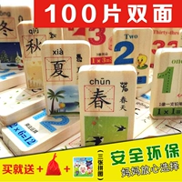 Trẻ em biết chữ viết khối xây dựng khối câu đố bé trai và bé gái đồ chơi 100 máy tính bảng hai mặt domino 2-3-6 tuổi đồ chơi domino cho bé