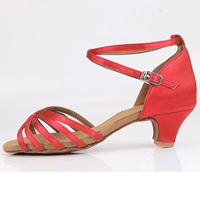 Красный тонкий каблук 4 см