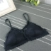 X4-8 văn học fan hâm mộ không có vòng thép màu đen và trắng ren tam giác cup bikini sexy áo ngực bikini đi biển đẹp Bikini