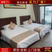 Nội thất khách sạn mới Trung Quốc cổ điển rắn gỗ giường 1,2m mét khách sạn tiêu chuẩn phòng đơn giường dày