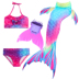Nàng tiên cá Đuôi Quần Áo Bơi Cô Gái Riêng Biệt Swimsuit Set Trẻ Em Mặc Công Chúa Mặc Bikini Cô Gái Áo Tắm Đồ bơi trẻ em