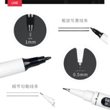 Художественный карандаш для губ, ноутбук, цифровая ручка, двусторонние черные комиксы, граффити, ручная роспись