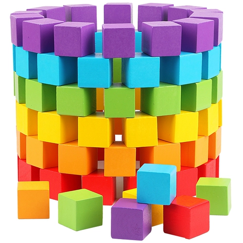 Куб, конструктор для обучения математике, деревянные квадратные маленькие учебные пособия, детская интеллектуальная игрушка для детского сада