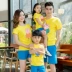 Pig Pecs cha mẹ và con nạp mùa hè 2018 làn sóng mới đầy đủ trang trí nội thất một gia đình ba mẹ và con ngắn tay t-shirt mùa hè