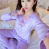 Đồ ngủ của Phụ Nữ Dài Tay Áo Bông Mùa Xuân Mùa Thu Hàn Quốc Ngọt Ngào Dễ Thương Nữ Mùa Thu Đặt Bông Mặc Dịch Vụ Nhà Bên ngoài ăn mặc