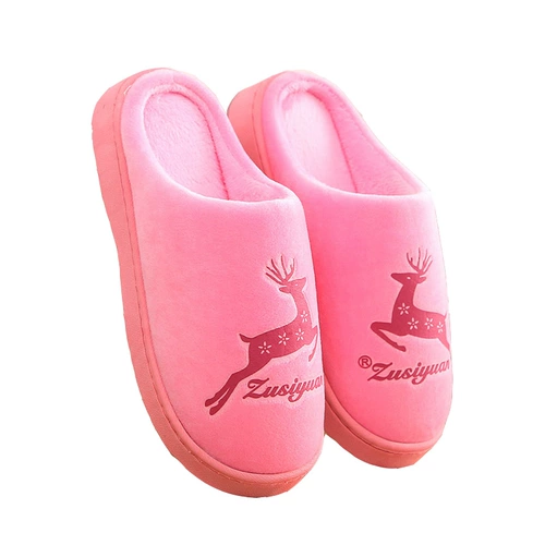 Зимние удерживающие тепло мультяшные тапочки для влюбленных, нескользящая зимняя обувь на платформе для беременных