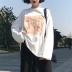 Áo sơ mi sang trọng đầu thu lười biếng đầu mùa thu Harajuku áo dài tay áo sơ mi nữ học sinh áo thun lỏng lẻo Hàn Quốc