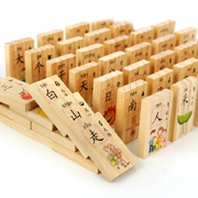 100 ký tự Trung Quốc Đồ chơi giáo dục cho trẻ em Domino 1-3-4-5-6 tuổi khối học tập bản đồ nhận thức - Khối xây dựng