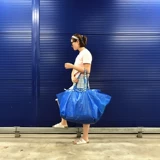 Ikea, большой плетеный шоппер, сумка для переезда, багажная система хранения, коробочка для хранения