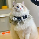 Кружевной слюнявчик, нагрудник, чокер с бантиком, милый шарф