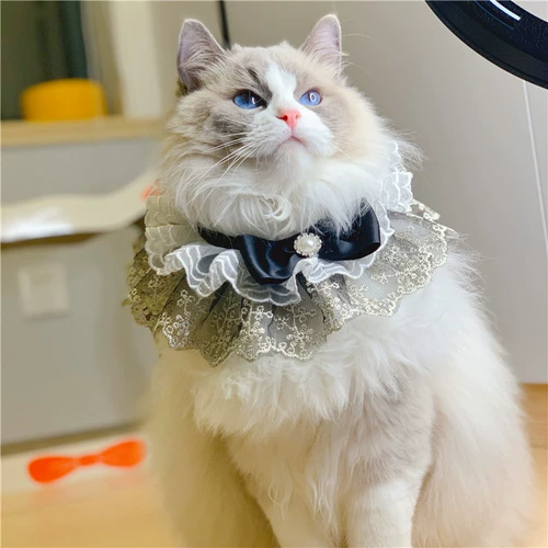 Кружевной слюнявчик, нагрудник, чокер с бантиком, милый шарф