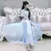 Siêu cổ tích khâu cổ điển Váy Hanfu nữ mùa hè 2020 mới nữ mỏng phù hợp thêu voan lớn váy dài nữ - Váy dài