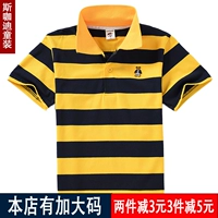 Mùa hè cậu bé mới ngắn tay ve áo sọc t-shirt trẻ em của cổ áo polo áo polo áo trẻ em nhỏ của t-shirt áo phông bé trai 1-12 tuổi