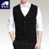 Trạm châu âu BF nam áo len len casual vest V-Cổ Slim thanh niên cha vest vest vai màu đen Dệt kim Vest