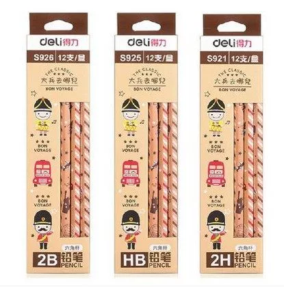 Deli S925S926 Детский студент написать 2BHB карандаш -шестигран