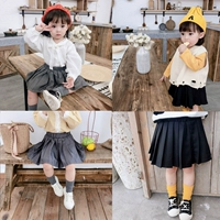 Candy Grandpa Children Mặc cho trẻ em Váy Nữ Em bé Váy xếp li Mùa thu Cotton Váy ngắn Cô gái Váy ngắn Váy - Váy váy ren dễ thương bé gái