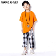 Trang phục khiêu vũ đường phố hiphop mùa hè trẻ em mới quần ngắn tay hip hop phù hợp với trang phục khiêu vũ của trẻ em