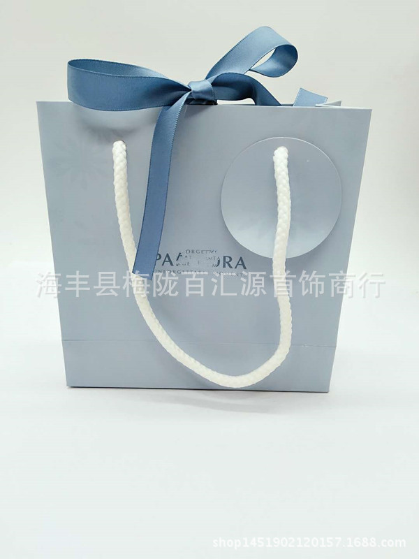 Handbag Blue & 1Pandora Box Pan Jia Bracelet box Bead box Ring box Pandora Bracelet box packing box storage box
