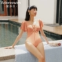 Adolf Pháp Hàn Quốc ins gió bảo thủ che bụng gợi cảm giảm béo 2019 mới tam giác đồ bơi Xiêm nữ - Bộ đồ bơi One Piece áo bơi liền thân dài tay