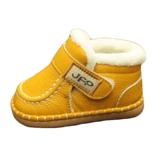 Детская флисовая удерживающая тепло зимняя обувь для раннего возраста для девочек, из натуральной кожи, 1-3 лет, мягкая подошва