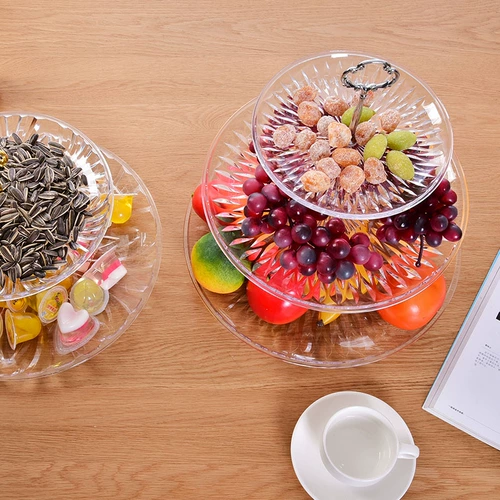 Acklis Fruit Plate Трех -многослойный многослойный полка ktv bar Домохозяйство творческое творческое двойное фруктовое диск Пластическая гостиная личность