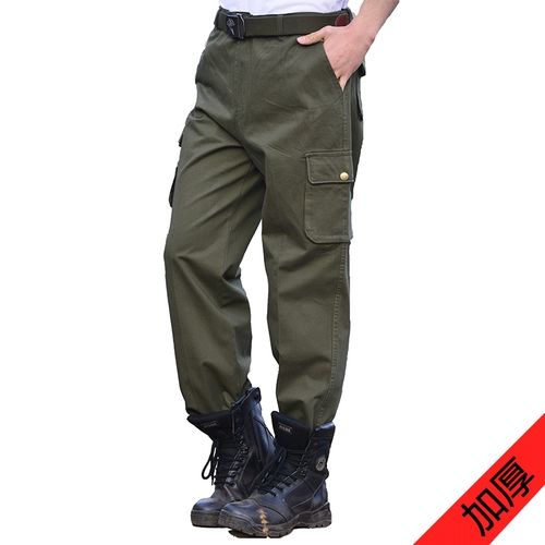 Хлопковые износостойкие осенние штаны, оверсайз, защита от ожогов, увеличенная толщина, свободный прямой крой