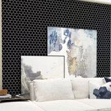 Маленькая гексагональная мозаичная плитка керамическая шестиугольная северная ванная комната для ванной комнаты, анти -слава, черно -белая серая