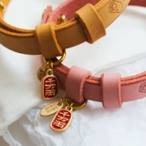 Защитный кожаный бесшумный розовый милый чокер ручной работы