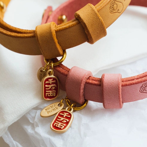 Защитный кожаный бесшумный розовый милый чокер ручной работы